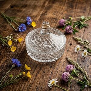Vintage Indiana Glass Diamond-Point Ring Dish